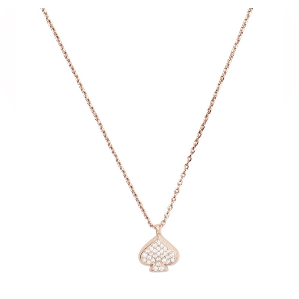 kate spade Rose Gold Pavé Everyday Spade Pendant Necklace